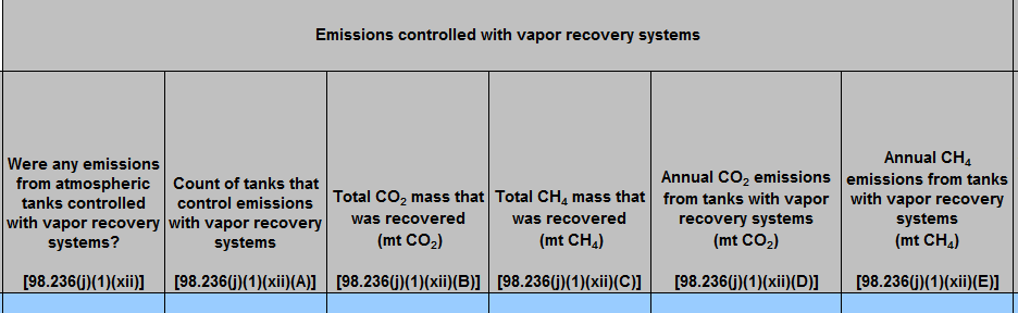 First image of Enlarged View of Table J.1 Gas-liquid separator, non-separator equipment, or well with oil throughput ≥10 barrels/day using Calculation Method 1 or 2 (continued)
